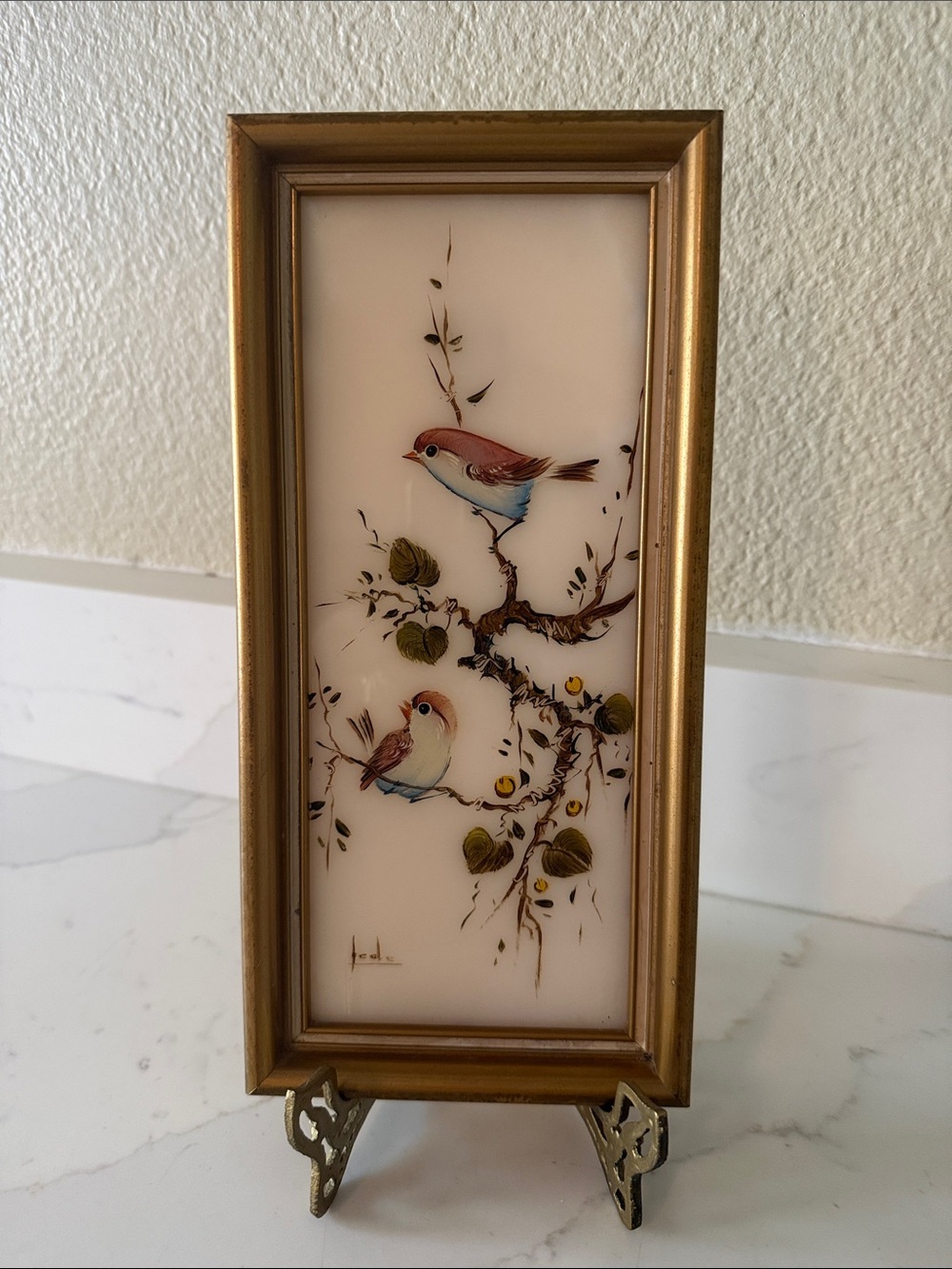 Vintage Art on Glass Signed from Spain